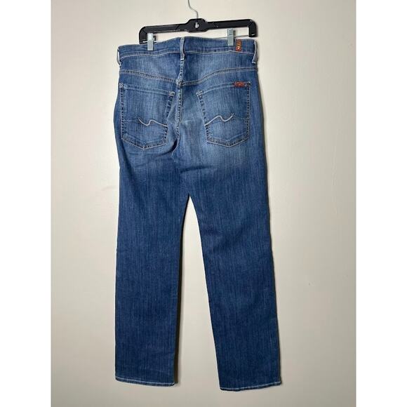 7 For All Mankind Jeans Mens Size 32 Blue Austyn Relaxed Straight Denim Stretch - Picture 4 of 10